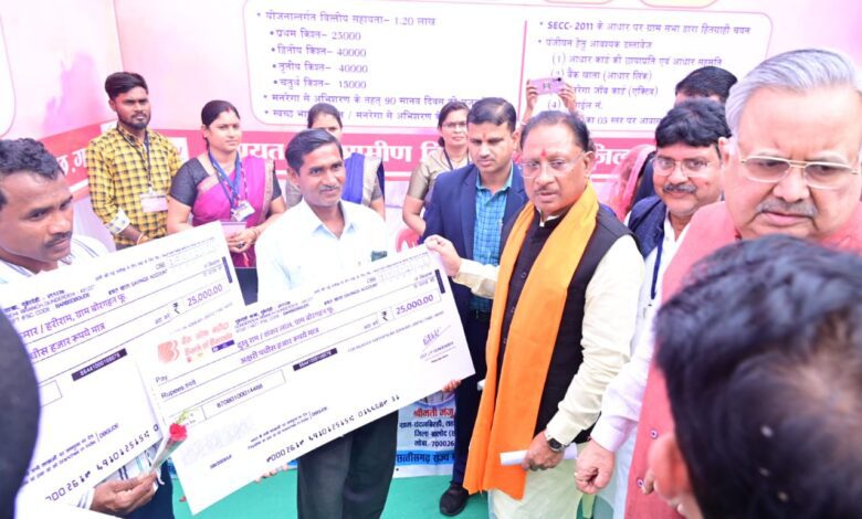 CM Vishnu Deo Sai: Chief Minister Vishnu Dev Sai benefited the beneficiaries of various schemes by distributing materials.