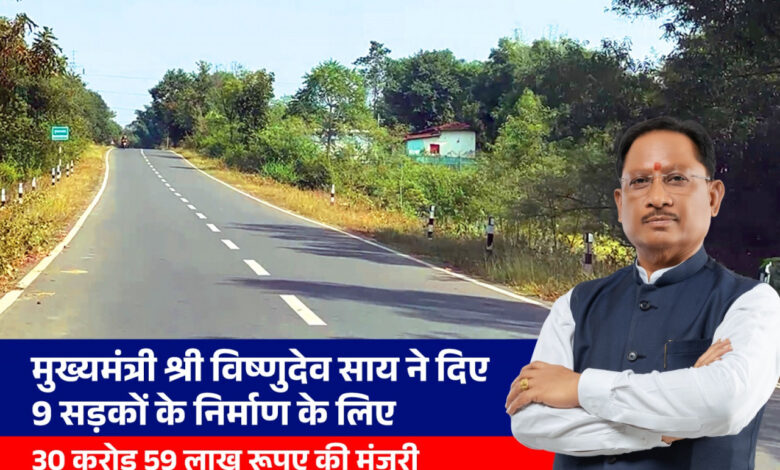 मुख्यमंत्री विष्णुदेव साय ने दी जशपुर जिले को बड़ी सौगात: 30.59 करोड़ की 9 सड़कों को मिली मंजूरी, आवागमन के साथ स्वास्थ्य, शिक्षा और व्यापार को मिलेगा बढ़ावा….