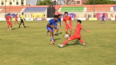 पुरुष फुटबॉल : छत्तीसगढ़ और पश्चिम बंगाल ने फाइनल में बनाई जगह, केंद्रीय खेल राज्य मंत्री ने खिलाड़ियों का किया उत्साहवर्धन… पुरुष फुटबॉल : छत्तीसगढ़ और पश्चिम बंगाल ने फाइनल में बनाई जगह, केंद्रीय खेल राज्य मंत्री ने खिलाड़ियों का किया उत्साहवर्धन…
