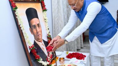 मुख्यमंत्री ने स्वातंत्र्यवीर विनायक दामोदर सावरकर की जयंती पर उन्हें किया नमन….. मुख्यमंत्री ने स्वातंत्र्यवीर विनायक दामोदर सावरकर की जयंती पर उन्हें किया नमन…..