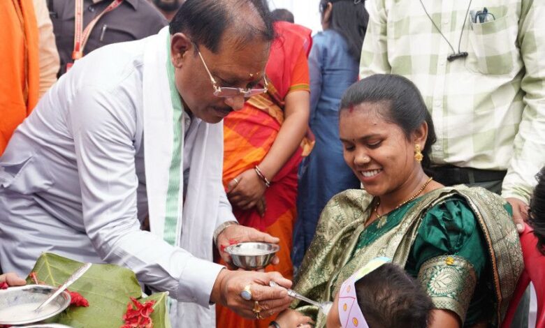 ’मुख्यमंत्री विष्णु देव साय ने बच्चों को कराया अन्नप्राशन, गर्भवती महिलाओं की गोदभराई कार्यक्रम में दी शुभकामनाएं’…. ’मुख्यमंत्री विष्णु देव साय ने बच्चों को कराया अन्नप्राशन, गर्भवती महिलाओं की गोदभराई कार्यक्रम में दी शुभकामनाएं’….